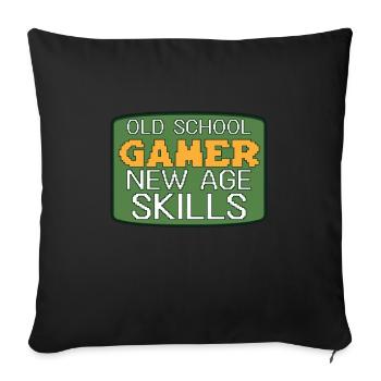 Drôle de culture du jeu rétro - Housse de coussin décorative 45 x 45 cm - noir - Devant