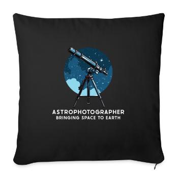 Astrophotography Astronomy Space Camera - Sofa pillowcase 17,3'' x 17,3'' (45 x 45 cm) - black - Front
