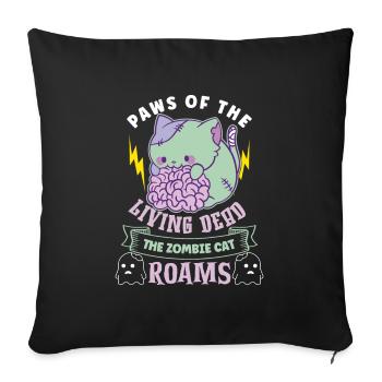 Zombie Cat Undead Kitty Horror Meow Creepy - Sofa pillowcase 17,3'' x 17,3'' (45 x 45 cm) - black - Front