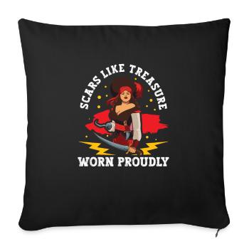 Pirate Pirate Ship Woman Pirate Captain - Sofa pillowcase 17,3'' x 17,3'' (45 x 45 cm) - black - Front