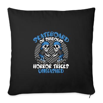 Horror Skateboarder Halloween Skateboard Cadeau - Housse de coussin décorative 45 x 45 cm - noir - Devant