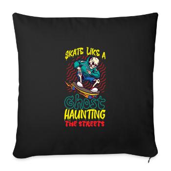 Horror Skateboarder Halloween Skateboard Cadeau - Housse de coussin décorative 45 x 45 cm - noir - Devant