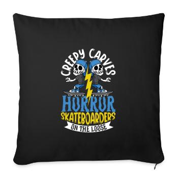 Horror Skateboarder Halloween Skateboard Cadeau - Housse de coussin décorative 45 x 45 cm - noir - Devant