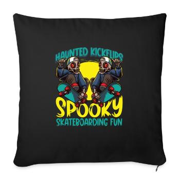 Horror Skateboarder Halloween Skateboard Cadeau - Housse de coussin décorative 45 x 45 cm - noir - Devant