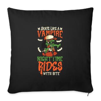 Horror Skateboarder Halloween Skateboard Cadeau - Housse de coussin décorative 45 x 45 cm - noir - Devant