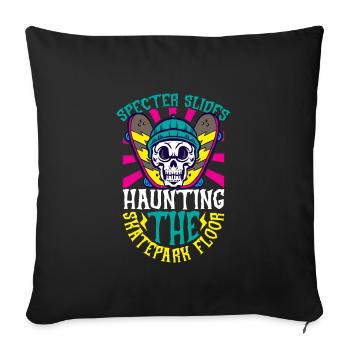 Horror Skateboarder Halloween Skateboard Cadeau - Housse de coussin décorative 45 x 45 cm - noir - Devant