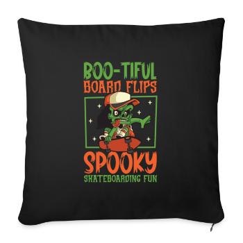 Horror Skateboarder Halloween Skateboard Cadeau - Housse de coussin décorative 45 x 45 cm - noir - Devant