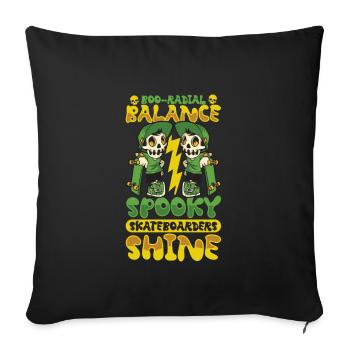 Horror Skateboarder Halloween Skateboard Cadeau - Housse de coussin décorative 45 x 45 cm - noir - Devant