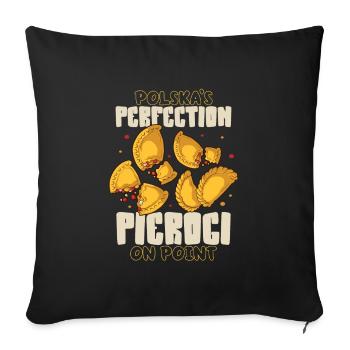 Pierogi Polish Food Polish heritage Polska Food - Sofa pillowcase 17,3'' x 17,3'' (45 x 45 cm) - black - Front