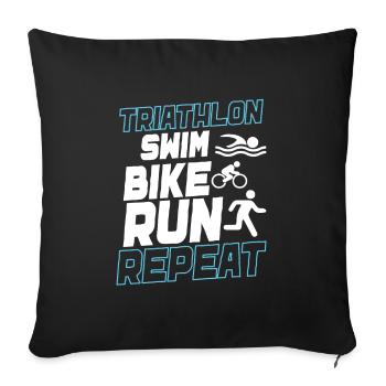 Triathlon Swim Bike Run Triathlete Sport Gift - Sofa pillowcase 17,3'' x 17,3'' (45 x 45 cm) - black - Front