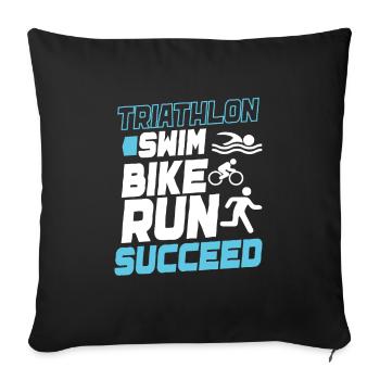 Triathlon Swim Bike Run Triathlete Sport Gift - Sofa pillowcase 17,3'' x 17,3'' (45 x 45 cm) - black - Front