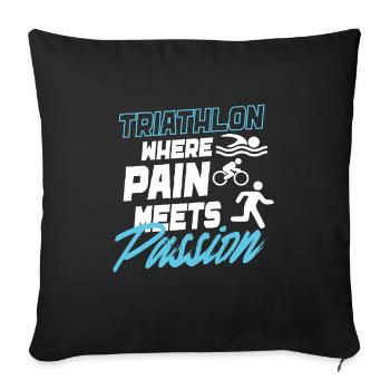 Triathlon Swim Bike Run Triathlete Sport Gift - Sofa pillowcase 17,3'' x 17,3'' (45 x 45 cm) - black - Front