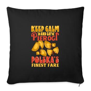 Pierogi Polish Food Polish heritage Polska Food - Sofa pillowcase 17,3'' x 17,3'' (45 x 45 cm) - black - Front