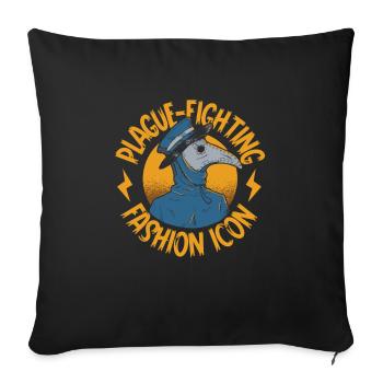 Effrayant Halloween horreur peste médecin - Housse de coussin décorative 45 x 45 cm - noir - Devant