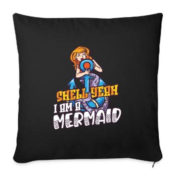 Sirène Queen Sea Royal Ocean Monarque - Housse de coussin décorative 45 x 45 cm - noir - Devant