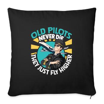 Pilot Aviation Airplane Airline Future Pilots - Sofa pillowcase 17,3'' x 17,3'' (45 x 45 cm) - black - Front