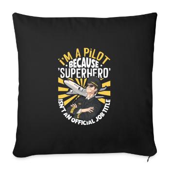 Pilot Aviation Airplane Airline Future Pilots - Sofa pillowcase 17,3'' x 17,3'' (45 x 45 cm) - black - Front