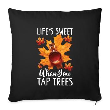 Maple syrup Canada tradition and cones - Sofa pillowcase 17,3'' x 17,3'' (45 x 45 cm) - black - Front