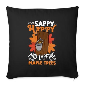Maple syrup Canada tradition and cones - Sofa pillowcase 17,3'' x 17,3'' (45 x 45 cm) - black - Front
