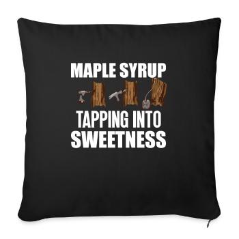 Maple syrup Canada tradition and cones - Sofa pillowcase 17,3'' x 17,3'' (45 x 45 cm) - black - Front