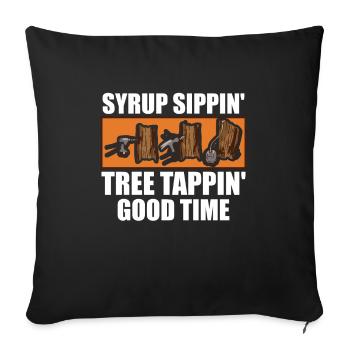 Maple syrup Canada tradition and cones - Sofa pillowcase 17,3'' x 17,3'' (45 x 45 cm) - black - Front
