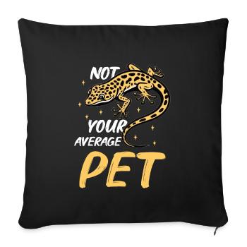 Funny leopard gecko owner, reptile humor, - Sofa pillowcase 17,3'' x 17,3'' (45 x 45 cm) - black - Front