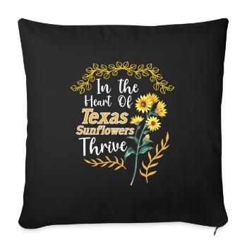 Texas Wildflowers Season Fields Flowers Texas - Sofa pillowcase 17,3'' x 17,3'' (45 x 45 cm) - black - Front