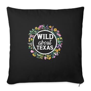 Texas Wildflowers Season Fields Flowers Texas - Sofa pillowcase 17,3'' x 17,3'' (45 x 45 cm) - black - Front