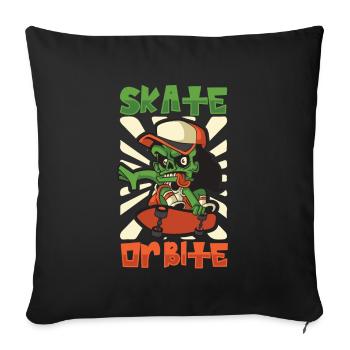 Horror Skateboarder Halloween Skateboard Cadeau - Housse de coussin décorative 45 x 45 cm - noir - Devant