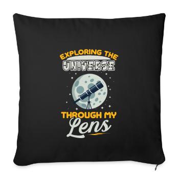 Astrophotographie Astronomy Space Camera - Housse de coussin décorative 45 x 45 cm - noir - Devant