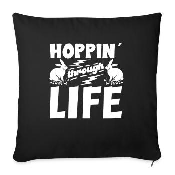 Bunny Owner Bunny Lover Bunny Mother Bunny Daddy - Sofa pillowcase 17,3'' x 17,3'' (45 x 45 cm) - black - Front