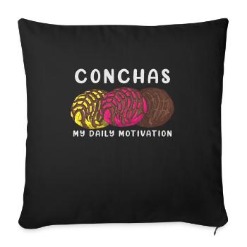 Spanischer Humor Conchas Mexikanisches Brot - Sofakissenbezug 45 x 45 cm - Schwarz - Vorne