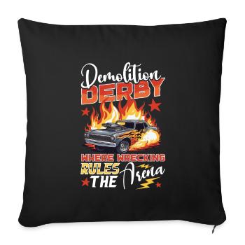 Derby de démonstration Derby de démolition Derby de démolition - Housse de coussin décorative 45 x 45 cm - noir - Devant