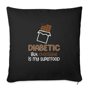 Type 1 diabetes Funny - Sofa pillowcase 17,3'' x 17,3'' (45 x 45 cm) - black - Front
