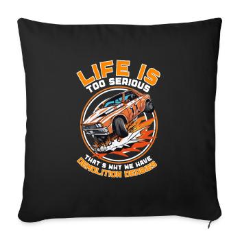 Derby de démonstration Derby de démolition Derby de démolition - Housse de coussin décorative 45 x 45 cm - noir - Devant