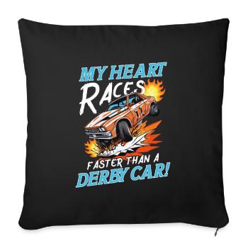Derby de démonstration Derby de démolition Derby de démolition - Housse de coussin décorative 45 x 45 cm - noir - Devant