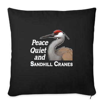 Sandhill Crane Lovers Bird Watching - Sofa pillowcase 17,3'' x 17,3'' (45 x 45 cm) - black - Front