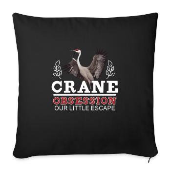 Sandhill Crane Lovers Bird Watching - Sofa pillowcase 17,3'' x 17,3'' (45 x 45 cm) - black - Front