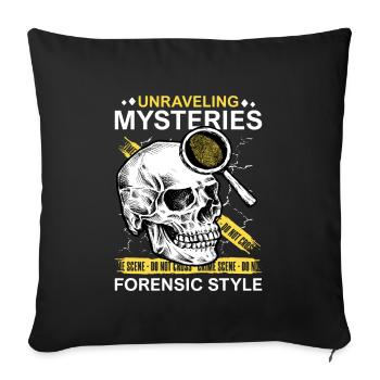 Pathologiste, Expert médico-légal, Analyste de scène de crime - Housse de coussin décorative 45 x 45 cm - noir - Devant