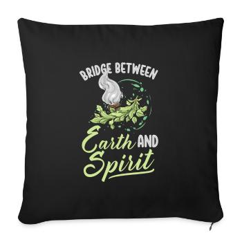 Smudge Sage Feather Spiritual Witchcraft Meditate - Sofa pillowcase 17,3'' x 17,3'' (45 x 45 cm) - black - Front