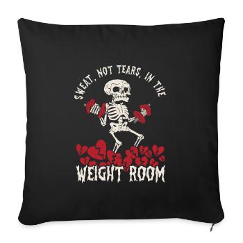 Gymnase de dynamophilie anti-Saint-Valentin avec cassé - Housse de coussin décorative 45 x 45 cm - noir - Devant