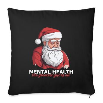 Mental Health Christmas Anti-Christmas - Sofa pillowcase 17,3'' x 17,3'' (45 x 45 cm) - black - Front
