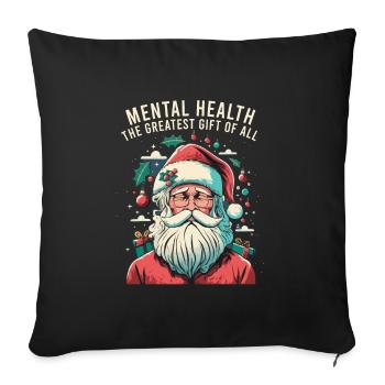 Mental Health Christmas Anti-Christmas - Sofa pillowcase 17,3'' x 17,3'' (45 x 45 cm) - black - Front