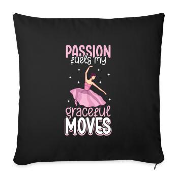 Ballet Ballerine Danse Danseuse Danse Ballet - Housse de coussin décorative 45 x 45 cm - noir - Devant
