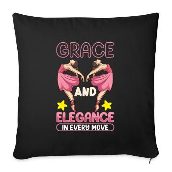 Ballet Ballerine Danse Danseuse Danse Ballet - Housse de coussin décorative 45 x 45 cm - noir - Devant