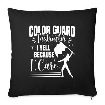 Winter Guard Instructor Colorguard Captain Gift - Sofa pillowcase 17,3'' x 17,3'' (45 x 45 cm) - black - Front