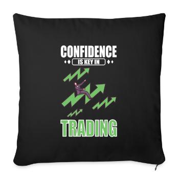 Stock Traders, Forex Traders, Investor Trading - Sofa pillowcase 17,3'' x 17,3'' (45 x 45 cm) - black - Front