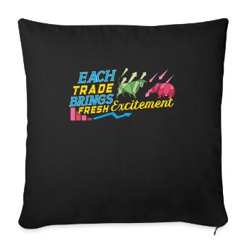 Stock Traders, Forex Traders, Investor Trading - Sofa pillowcase 17,3'' x 17,3'' (45 x 45 cm) - black - Front
