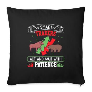 Stock Traders, Forex Traders, Investor Trading - Sofa pillowcase 17,3'' x 17,3'' (45 x 45 cm) - black - Front