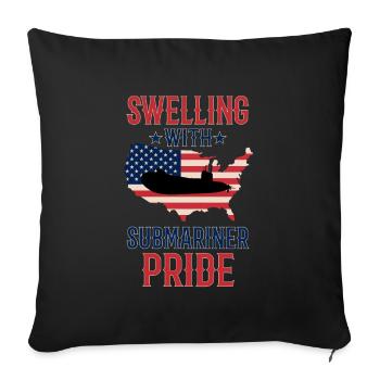 Submariner Submarines Vétéran Fière Maman - Housse de coussin décorative 45 x 45 cm - noir - Devant